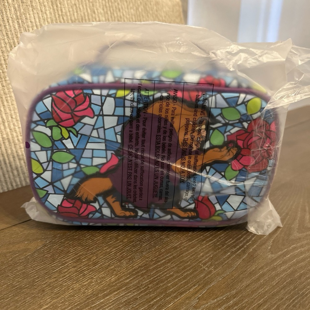 NWT Disney Buckle-Down‎ Beauty and the Beast Stained Glass Travel Cosmetic Bag